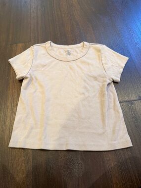 Brandy Melville Short Sleeve Crewneck Top - Light Beige